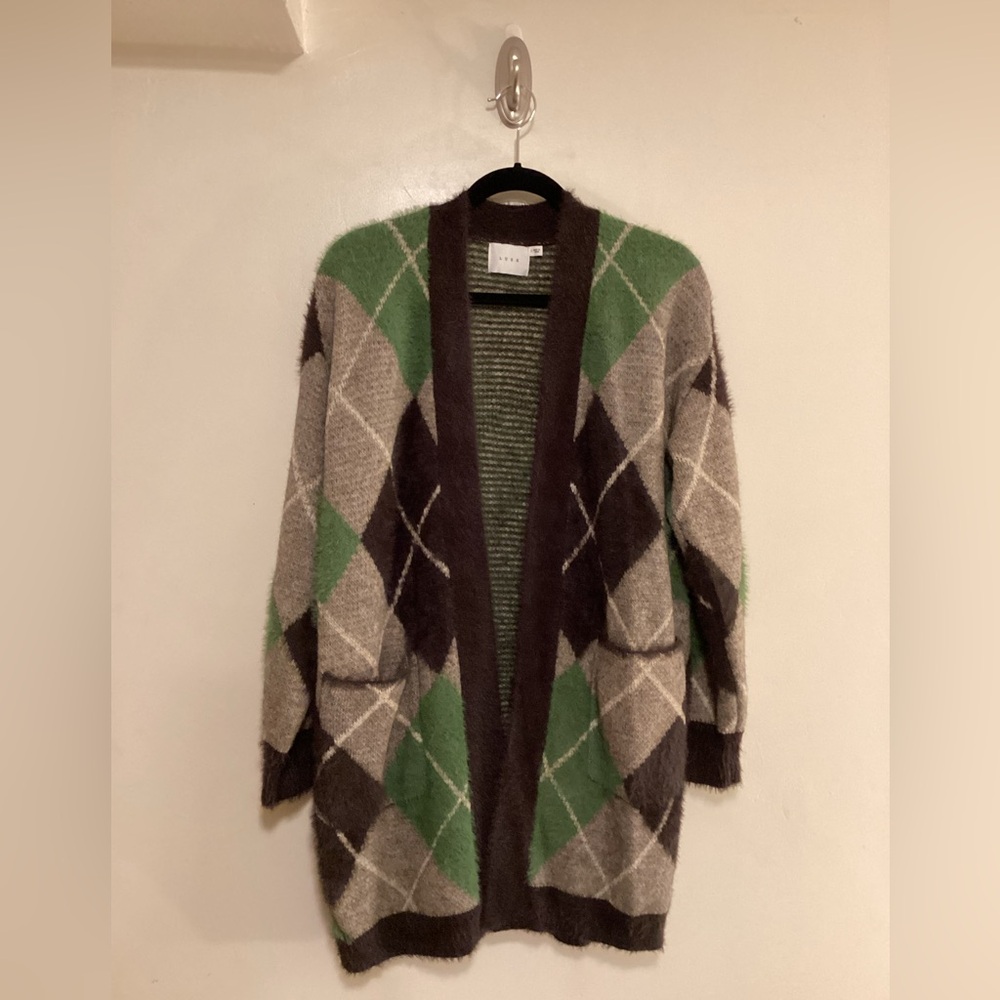 Lush| Argyle Cardigan sweater